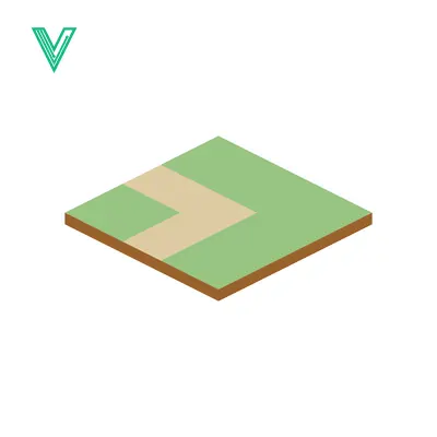 Isometric View of a Green Field with a Path