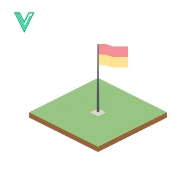 Isometric Golf Hole with Flag and Green Turf