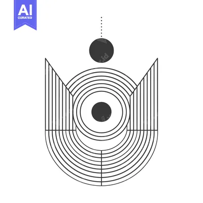 Aset desain premium: Abstract Geometric Design with Circles and Lines
