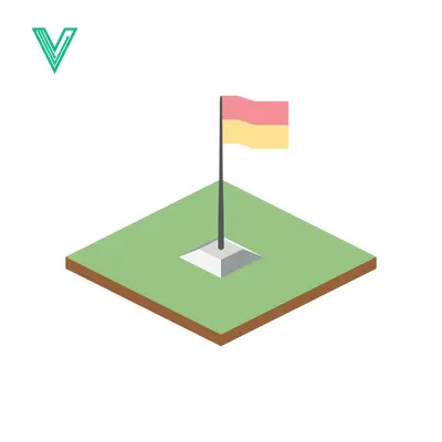 Isometric Golf Flag on Green Course