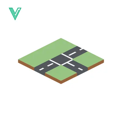 Isometric Crossroads Intersection with Green Fields