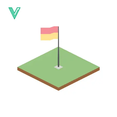 Isometric Golf Hole with Flag and Green Grass