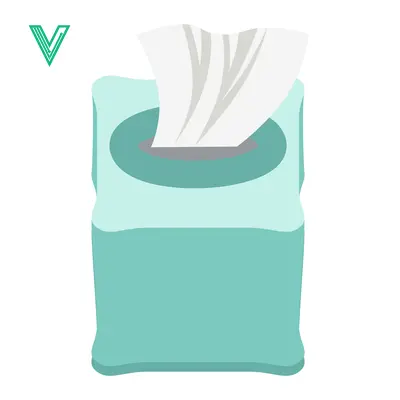 A box of tissues with a white background