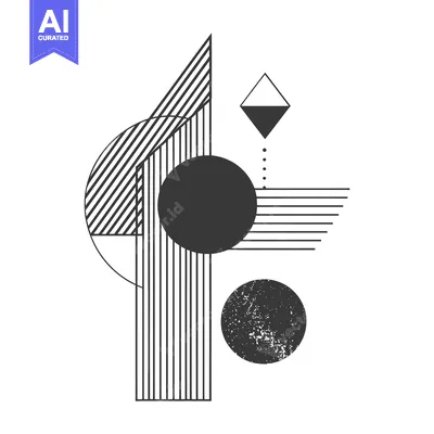 Aset desain premium: Abstract Geometric Design with Circles and Stripes