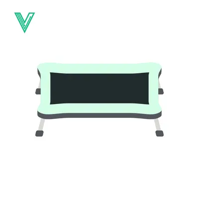 Minimalist Digital Display Screen with Light Green Frame and Silver Legs