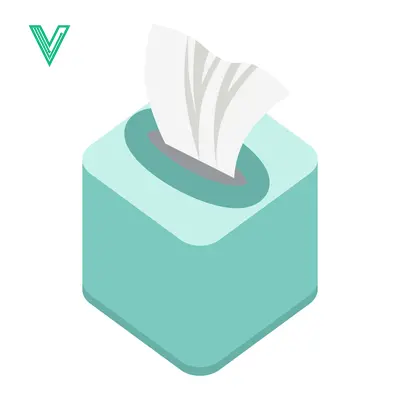 Isometric Turquoise Tissue Box with White Tissues