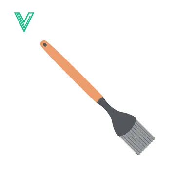 Illustration of a Pastry Brush with Orange Handle