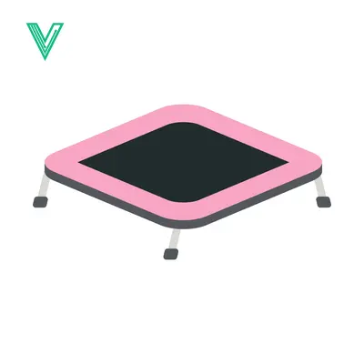 Pink Square Trampoline for Kids and Adults