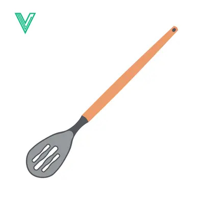 Slotted Wooden Spoon Kitchen Utensil Illustration