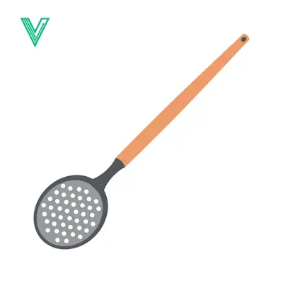 A simple illustration of a skimmer with a wooden handle