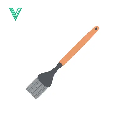 Illustration of a Silicone Pastry Brush with Wooden Handle