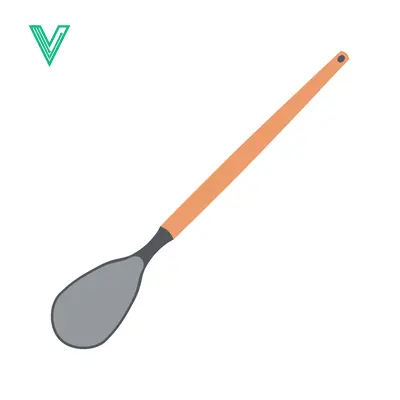 Minimalist Illustration of a Wooden Spoon with Gray Head