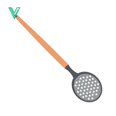 Kitchen Utensil Skimmer with Perforated Head and Wooden Handle