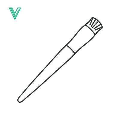 Simple Line Drawing of a Makeup Brush