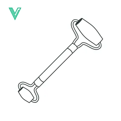 Line Art Illustration of a Jade Face Roller Tool