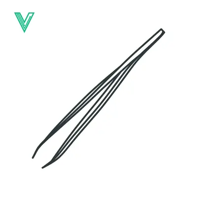 Simple Line Drawing of Tweezers