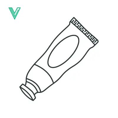 Simple Line Art Illustration of a Tube of Paint
