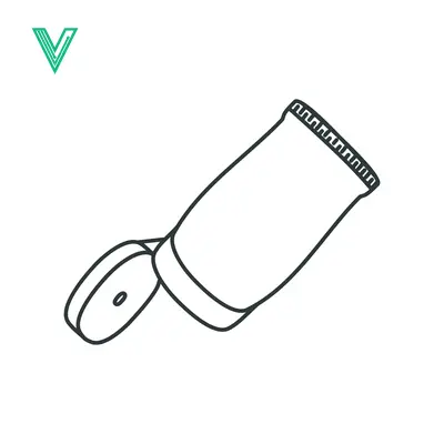 Minimalist Line Art of a Cosmetic Tube with Cap Open