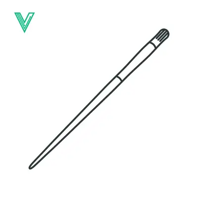 Simple Line Art Drawing of a Makeup Brush