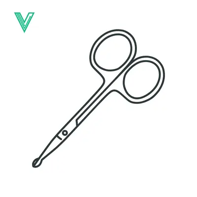 Simple Line Art Illustration of Small Scissors for Nail Care