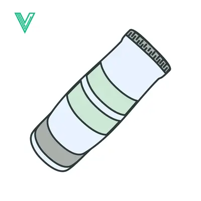 Hand-drawn illustration of a toothpaste tube with stripes