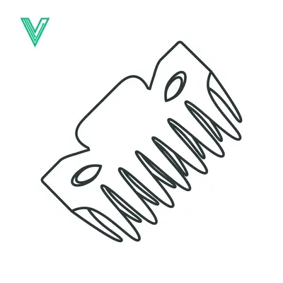 Stylized Line Art of a Vintage Comb