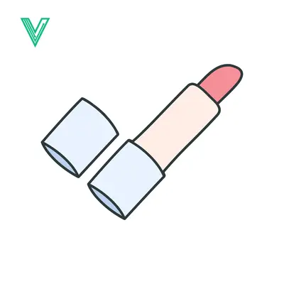 Simple Illustration of a Pink Lipstick with Cap Off