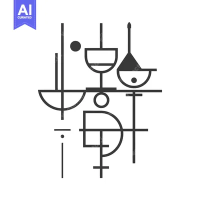 Premium design asset: Abstract Geometric Design with Circles, Lines, and Shapes