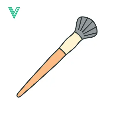 Simple Illustration of a Makeup Brush