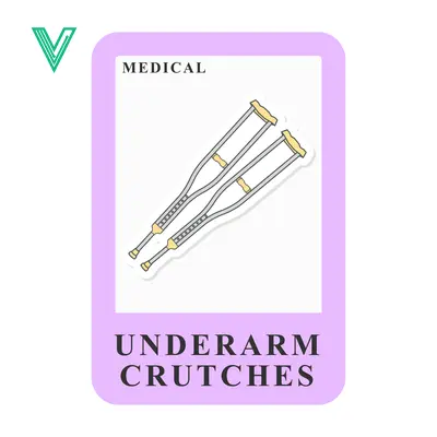 Illustration of Underarm Crutches for Medical Assistance and Mobility Support