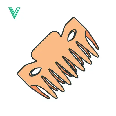 Stylized Illustration of a Peach-Colored Hair Comb