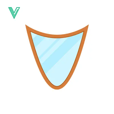 A Simple Vector Illustration of a Shield-Shaped Mirror