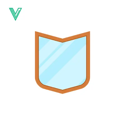 Shield Mirror Icon Vector Illustration