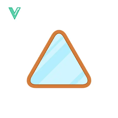 Triangular Mirror with Orange Frame