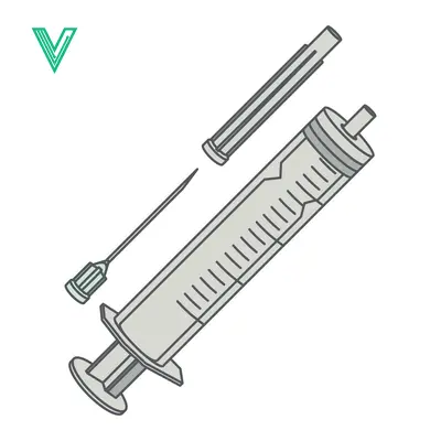 Medical Syringe with Needle and Cap Illustration