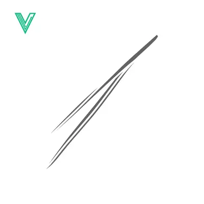 Minimalist Illustration of Tweezers on White Background