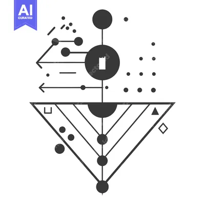 Premium design asset: Abstract Geometric Design with Circles, Lines, and Triangles