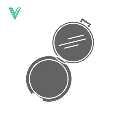 Compact Mirror Icon Open and Reflective