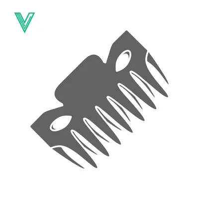 Stylized Icon of a Comb for Hair Styling and Grooming