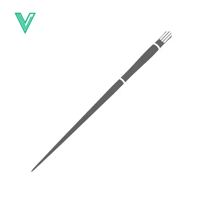 Stylized Illustration of a Single Paintbrush