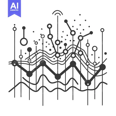 Aset premium populer: Abstract Geometric Design with Circles, Lines, and Waves