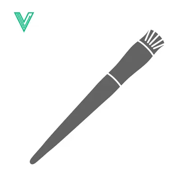 Simple Icon of a Makeup Brush for Beauty and Cosmetics