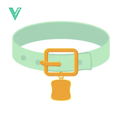 Minimalist Dog Collar with Blank Tag Icon