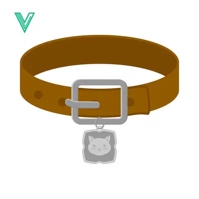 Brown Leather Dog Collar with Silver Buckle and Cat Tag
