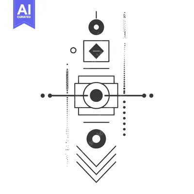 Aset premium populer: Abstract Geometric Design with Circles, Squares, and Diamonds