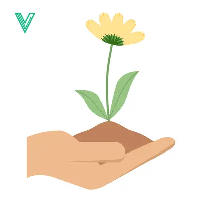 Hand Holding Soil with Young Plant Growing