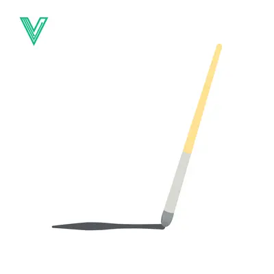 A paintbrush creating a dark line on a white background