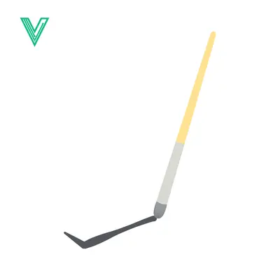 A single paintbrush with a yellow handle and black bristles isolated on a white background