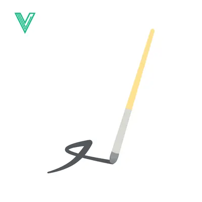 Minimalist Illustration of a Calligraphy Pen Drawing a Swirl
