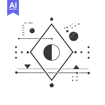 Aset premium populer: Abstract Geometric Design with Circles, Triangles, and Lines